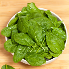 Spinach. Selective focus.