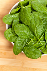 Spinach. Selective focus.