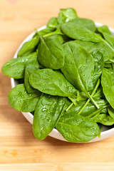 Spinach. Selective focus.