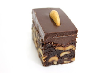 Homemade chocolate brownie cake