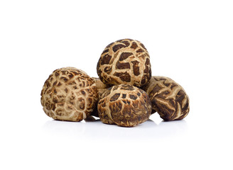 Dry Mushrooms isolated on white background.