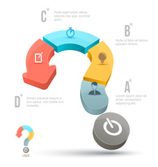 Vector Question mark business concepts with icons. can use for info graphic, loop business report or plan, modern template, education template, business brochure, system diagram.