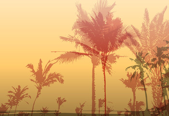 Naklejka premium Palm tree print