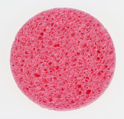 pink sponge  on white background