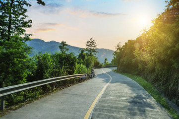 car on the road with motion blur background