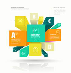 Vector cube box for business concepts with icons. can use for info-graphic, business report or plan, modern template, education template, business presentation...