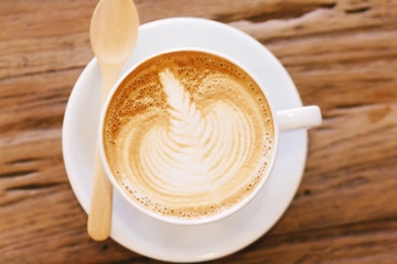 Cup of coffee latte art