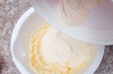 Flour in dough