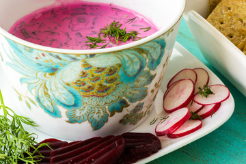 Cold beet root soup.