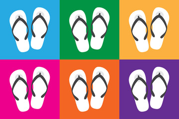 slippers with colorful colors for holiday, slippers vector