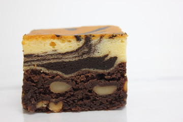  mini brownie and dark chocolate cheesecake