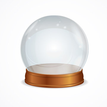Vector empty transparent crystal ball