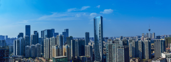 Fototapeta premium CHENGDU,CHINA - May 2,2015:city panorama of chengdu,china.One of