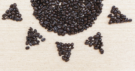Half sun shape coffee beans