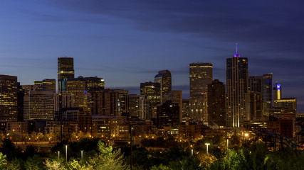 Fototapeta na wymiar Warm colors and cool sky over Denver
