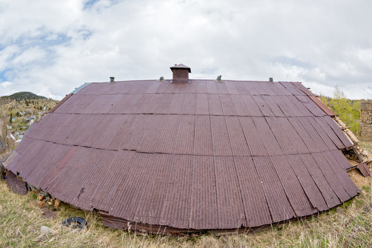 Rusted roof on a building in Colorado