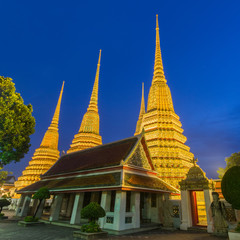 Fototapeta premium Wat Pho, Bangkok, Thailand. Also known as Wat Phra Chetuphon, 'Wat' means temple in Thai. The temple is one of Bangkok's most famous tourist sites. The temple has it's origins dating back to 1788.