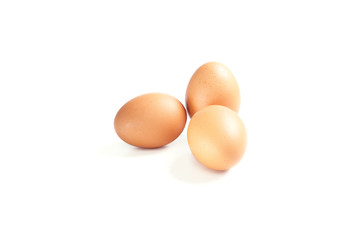 Brown Chicken Egg Isolated on White Background.