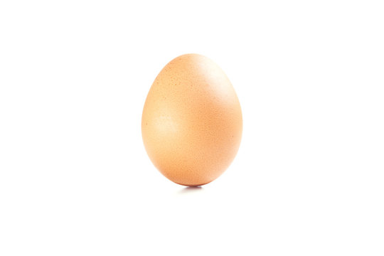 Organic Brown Chicken Egg Isolated on White Background.