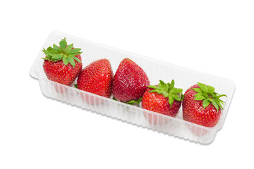 Strawberries in plastic tray