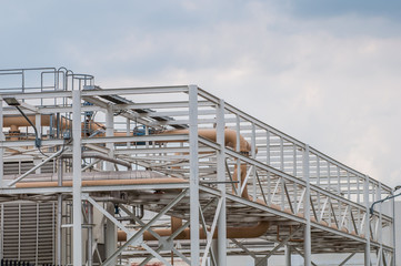 process pipe on rack in factory at industrial