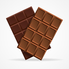 Vector Dark and Milk Chocolate Bar