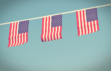USA flags hanging prowdly for July 4 Independance Day