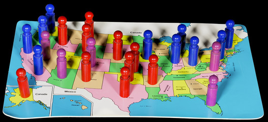 Unique display of the USA political makeup