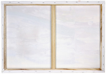 Wooden frame with white canvas