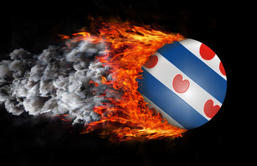 Flag with a trail of fire and smoke - Friesland