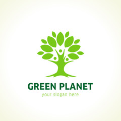 Green planet logo