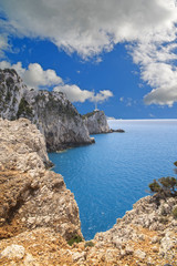 lighthouse, faro, in south of Lefkada island, Greece