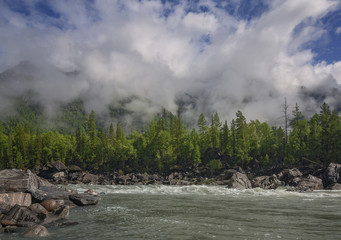 Kitoy river in the mountains of Eastern Sayan