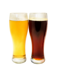 Light and dark beer