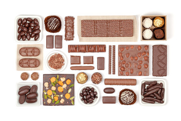 chocolate on white background