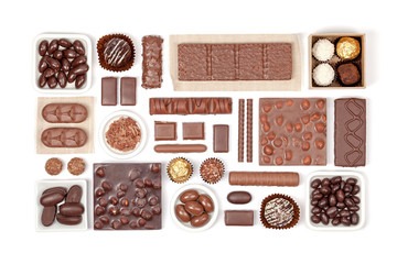 chocolate on white background