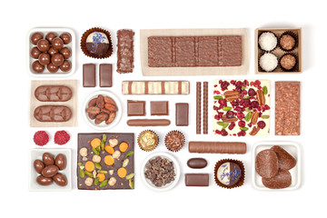 chocolate on white background