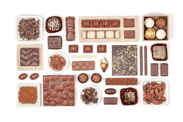 chocolate on white background