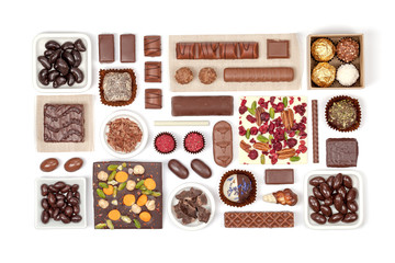 chocolate on white background