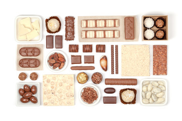chocolate on white background