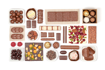 chocolate on white background