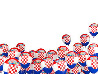 Flying balloons with flag of croatia