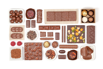 chocolate on white background