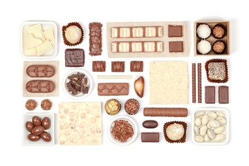 chocolate on white background