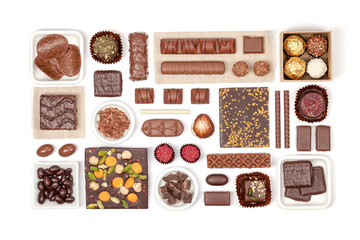 chocolate on white background