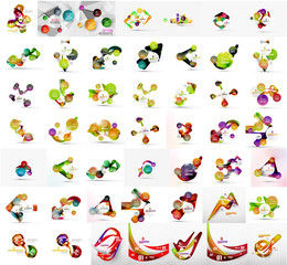 Mega set of light, paper design option infographic banner