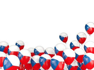 Flying balloons with flag of czech republic
