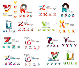 Mega collection of various abstract business emblems - loops