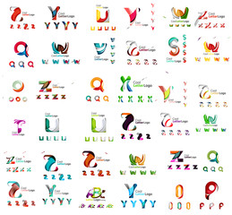 Vector abstract company logo mega collection, type letters and