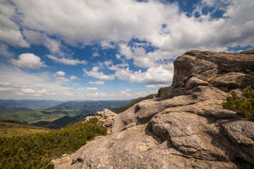 panorama view of the mountains and cliffs